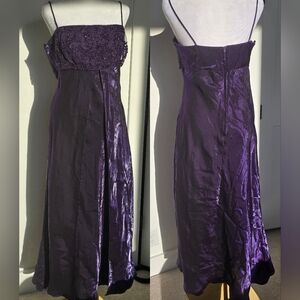 Vintage Y2K Victorian Ghotic Bridgerton Purple Beaded Prom Formal Gown Dress XL